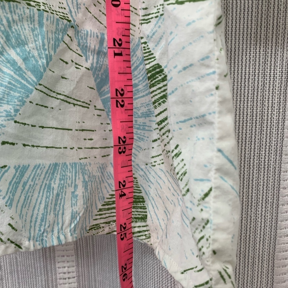 Calvin Klein Jeans NWT Button Up Cotton Shirt Blue Green White 3/4 Sleeve Size L - Picture 7 of 12